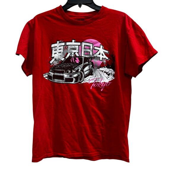 POISON Tokyo racing red tee Streetwear grunge sz M - Picture 1 of 4
